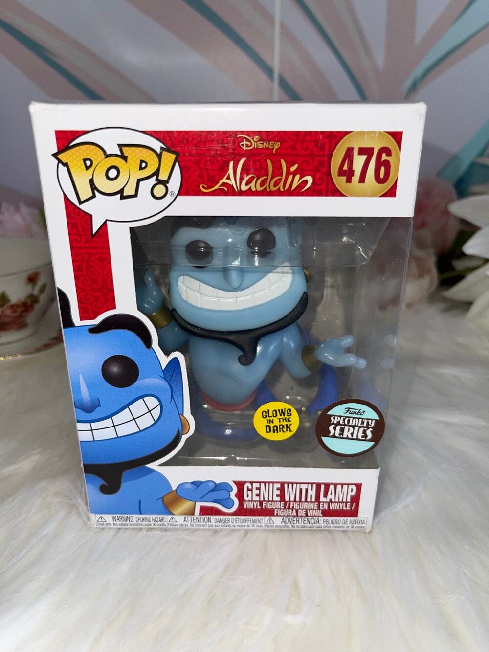 GENIE WITH LAMP GITD Funko Pop Aladdin Vinyl Figure #476 Specialty Series NIB